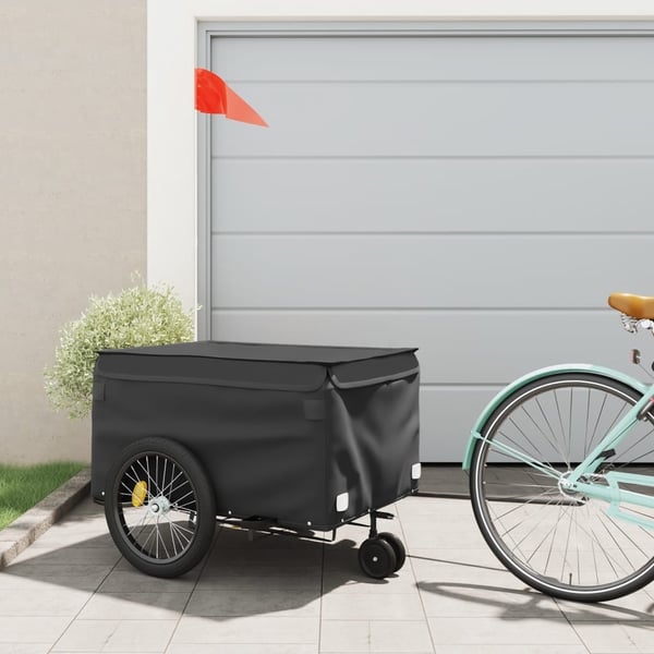 vidaXL cykelanhænger 45 kg jern sort