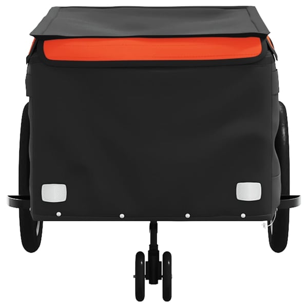 vidaXL cykelanhænger 45 kg jern sort og orange
