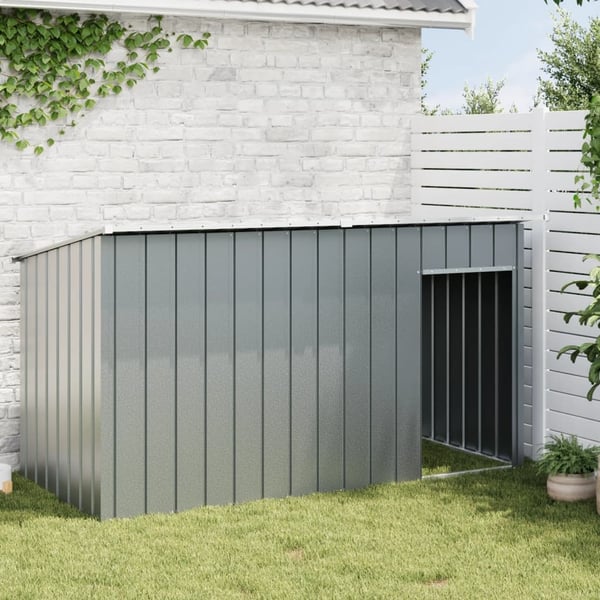 vidaXL Hundehus med tak antrasitt 196x91x110 cm galvanisert stål
