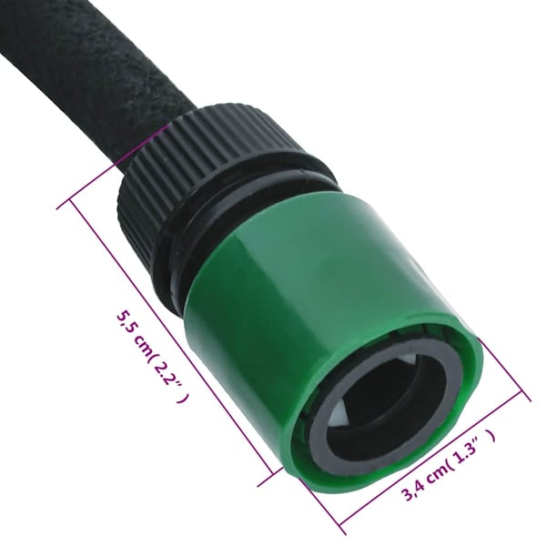 vidaXL siveslange 0,6" 100 m gummi sort