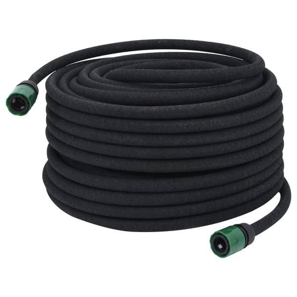 vidaXL Dryppslange svart 0,6" 50 m gummi
