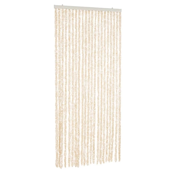 vidaXL flueforhæng 100x230 cm chenille beige og hvid