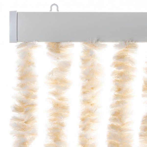 vidaXL Fluegardin beige og hvit 100x230 cm chenille