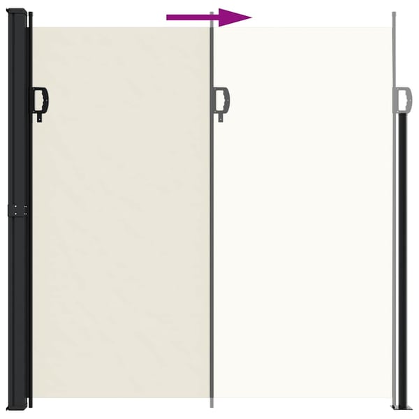 vidaXL Uttrekkbar sidemarkise kremhvit 200x500 cm