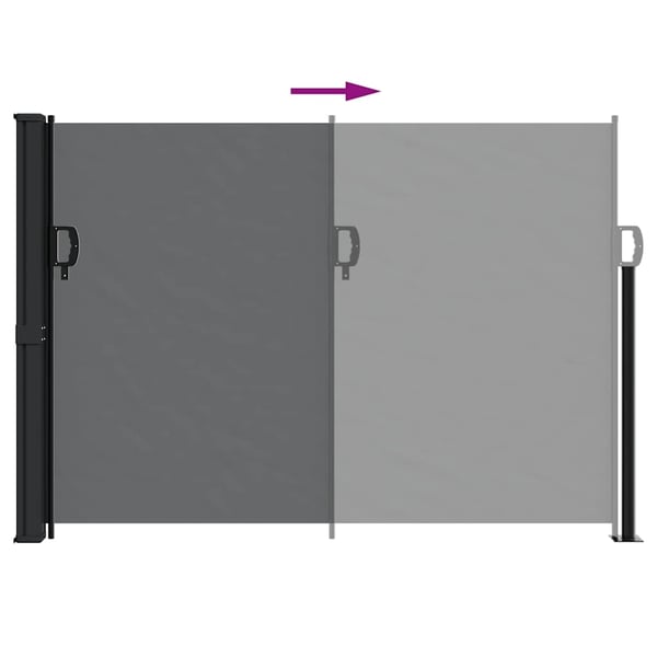 vidaXL Uttrekkbar sidemarkise 140x600 cm svart