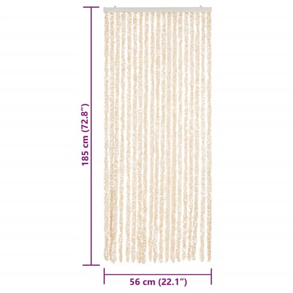 vidaXL Fluegardin beige og hvit 56x185 cm chenille