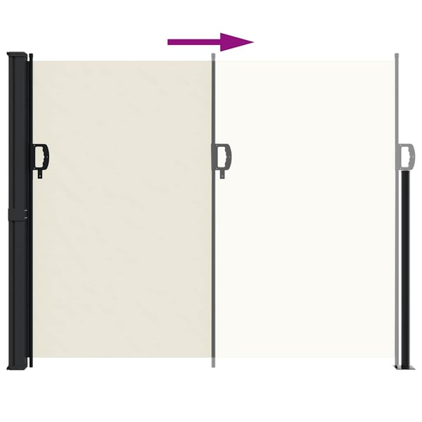 vidaXL Uttrekkbar sidemarkise kremhvit 160x500 cm