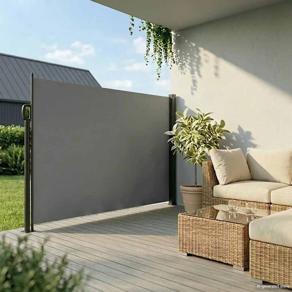 vidaXL Uttrekkbar sidemarkise antrasitt 200x500 cm