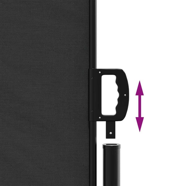 vidaXL Uttrekkbar sidemarkise svart 180x500 cm