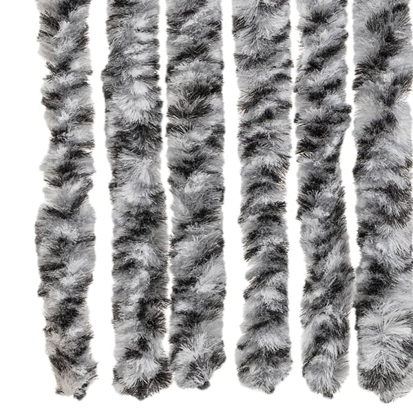 vidaXL flueforhæng 100x220 cm chenille grå + sort og hvid