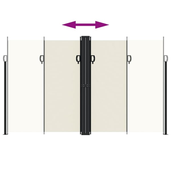 vidaXL sammenrullelig sidemarkise 200x1200 cm cremefarvet