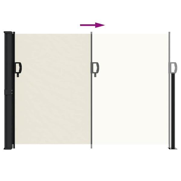 vidaXL Uttrekkbar sidemarkise kremhvit 140x300 cm