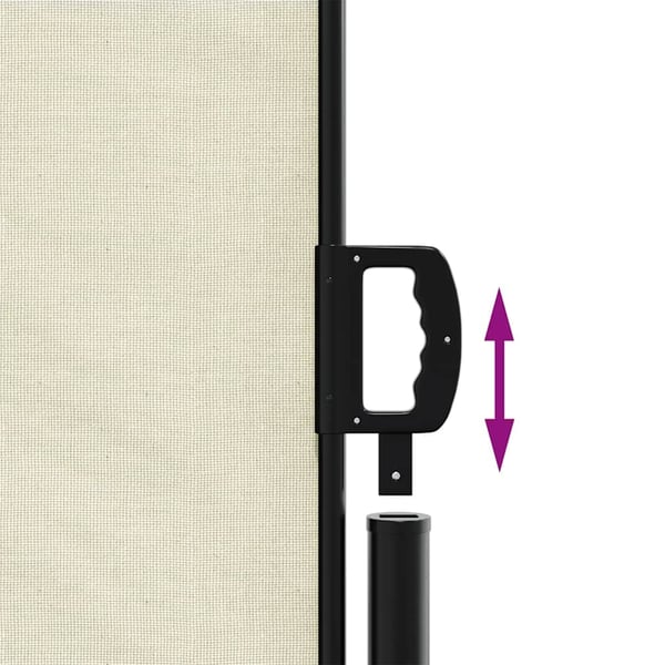 vidaXL Uttrekkbar sidemarkise 120x600 cm kremhvit