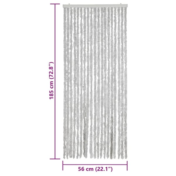 vidaXL flueforhæng 56x185 cm chenille grå