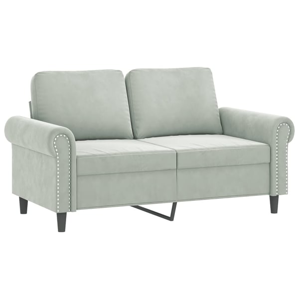 vidaXL sofasæt 3 dele med puder velour lysegrå