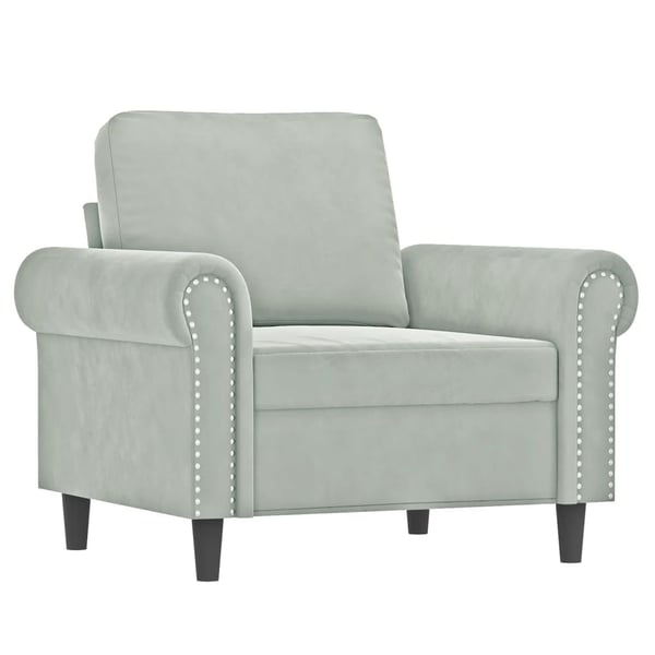 vidaXL sofasæt 3 dele med puder velour lysegrå