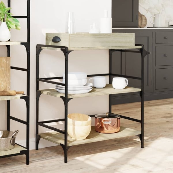 vidaXL Kjøkkentralle sonoma eik 81,5x41x92,5 cm konstruert tre