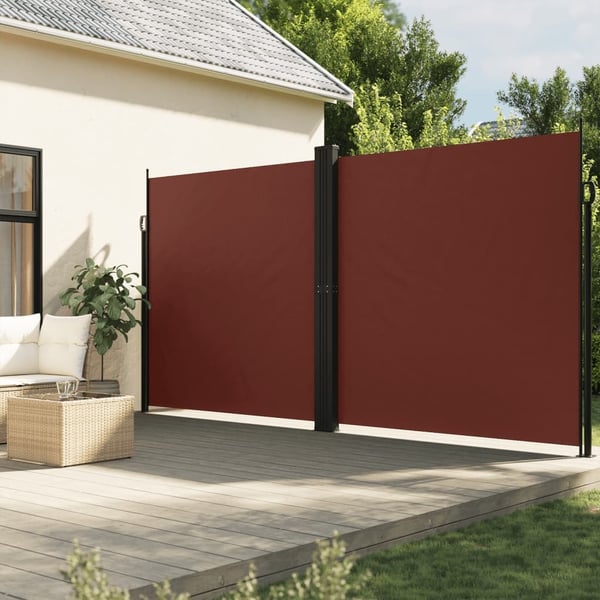 vidaXL sammenrullelig sidemarkise 220x1200 cm brun