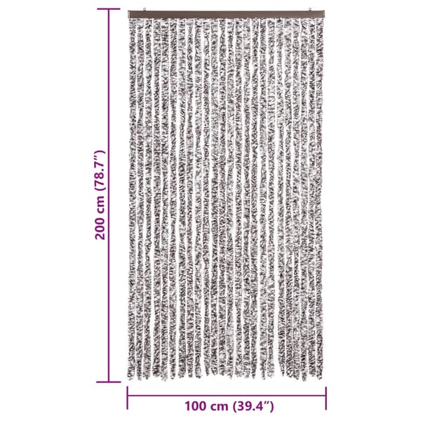 vidaXL Fluegardin brun og beige 100x200 cm chenille