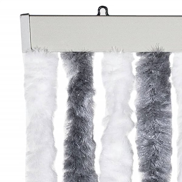 vidaXL Fluegardin grå og hvit 100x200 cm chenille