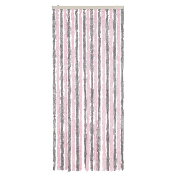 vidaXL Fluegardin sølvgrå og rosa 56x200 cm chenille