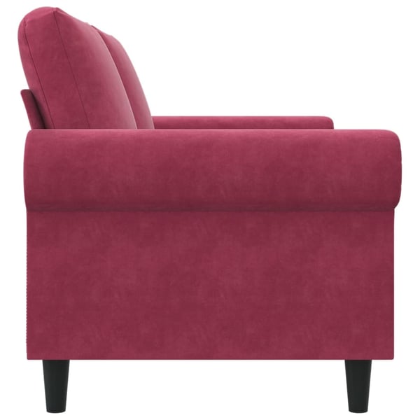 vidaXL 2-sitssoffa vinröd 140 cm sammet
