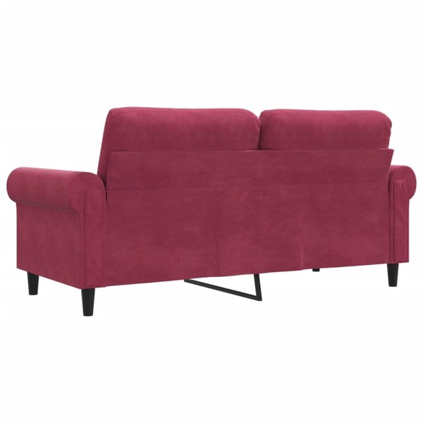 vidaXL 2-sitssoffa vinröd 140 cm sammet