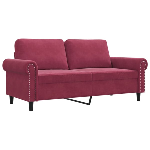 vidaXL 2-sitssoffa vinröd 140 cm sammet