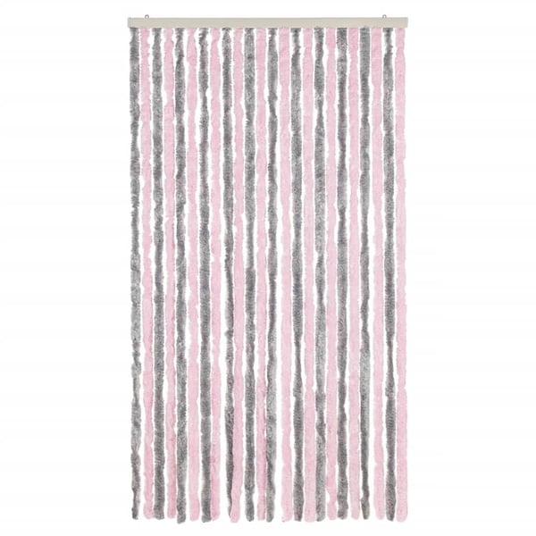vidaXL Fluegardin sølvgrå og rosa 100x230 cm chenille