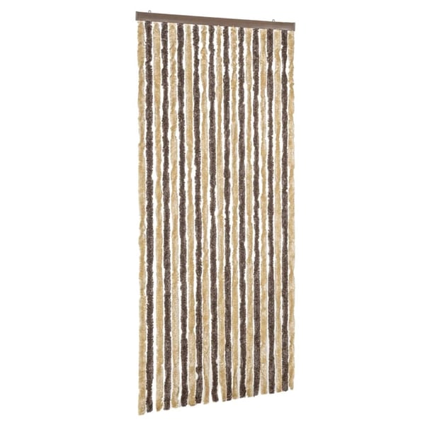 vidaXL flueforhæng 100x230 cm chenille mørkebrun og beige