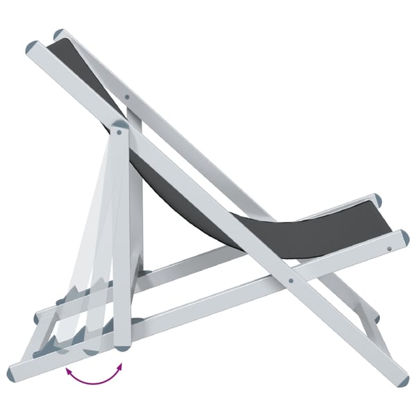 vidaXL foldbare strandstole 2 stk. aluminium og textilene grå