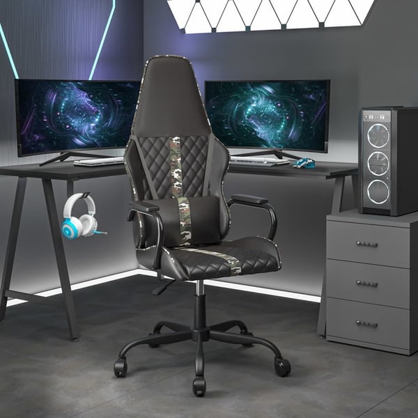vidaXL gamingstol kunstlæder sort og camouflage