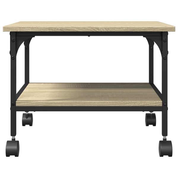vidaXL printerstativ 50x40x38 cm 2 hylder konstrueret træ sonoma-eg