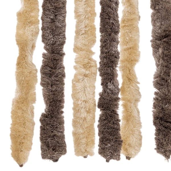 vidaXL Fluegardin mørkebrun og beige 100x200 cm chenille