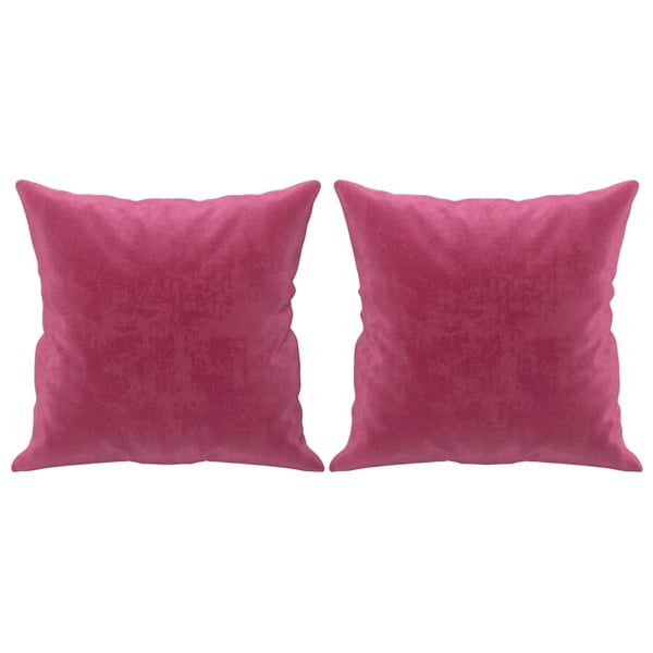 vidaXL 2-personers sofa med pyntepuder 120 cm velour vinrød