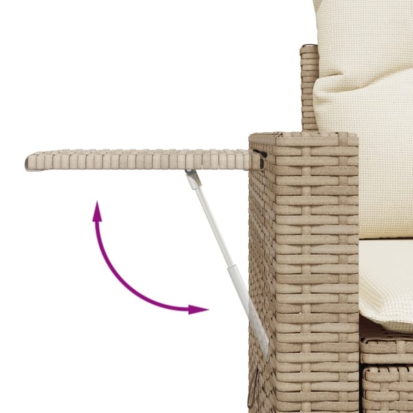 vidaXL Soffgrupp för trädgården med dynor 9 delar beige konstrotting