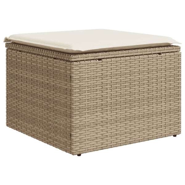 vidaXL Soffgrupp för trädgården med dynor 9 delar beige konstrotting
