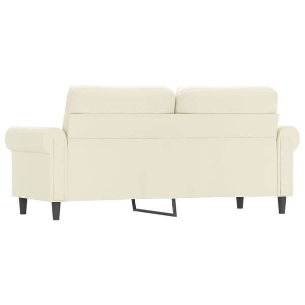vidaXL Soffa 2-sits gräddvit 140 cm sammet