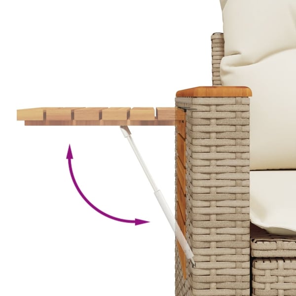 vidaXL sofasæt til haven 5 dele med hynder polyrattan beige