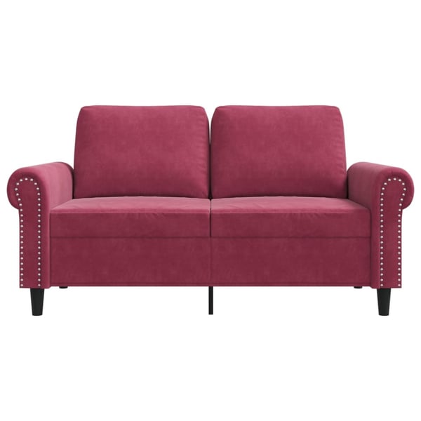 vidaXL 2-personers sofa 120 cm fløjl vinrød