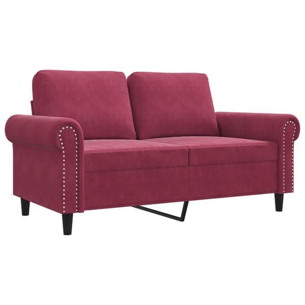 vidaXL 2-personers sofa 120 cm fløjl vinrød