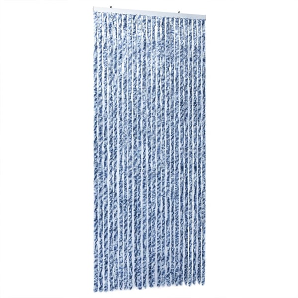 vidaXL flueforhæng 100x200 cm chenille blå og hvid