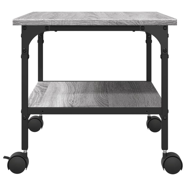 vidaXL printerstativ 50x40x38 cm 2 hylder konstrueret træ grå sonoma