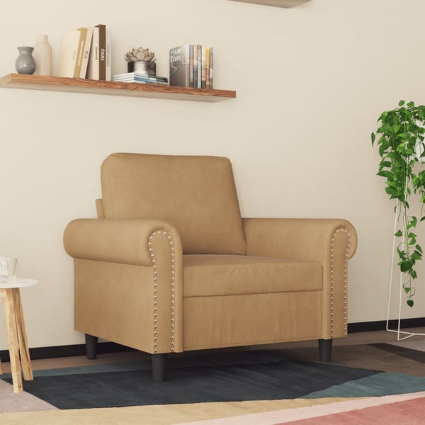 vidaXL lænestol 60 cm velour brun
