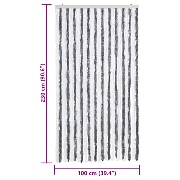 vidaXL Fluegardin grå og hvit 100x230 cm chenille