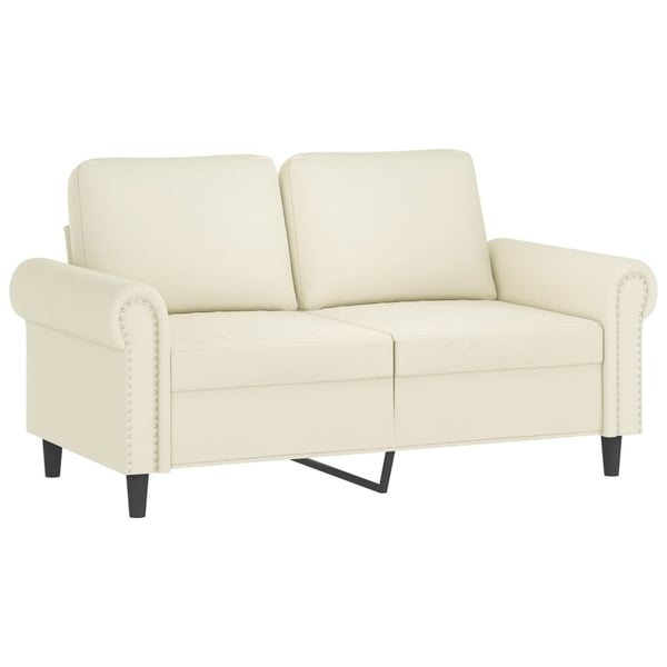 vidaXL sofasæt 3 dele med puder velour cremefarvet