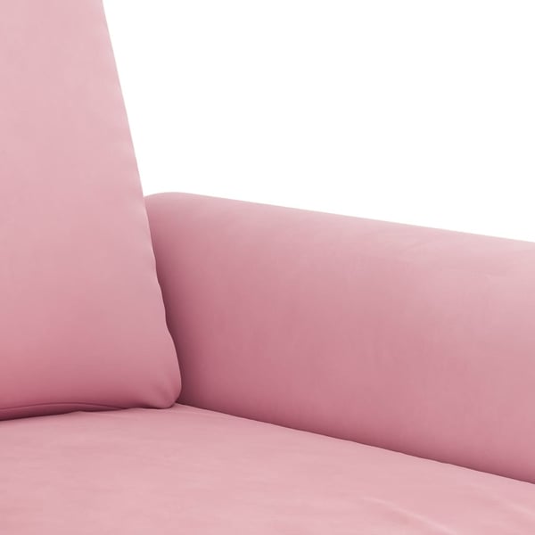 vidaXL Soffgrupp med kuddar 2 delar rosa sammet