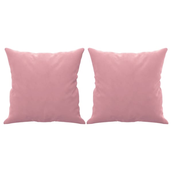 vidaXL 2-personers sofa med pyntepuder 120 cm velour pink