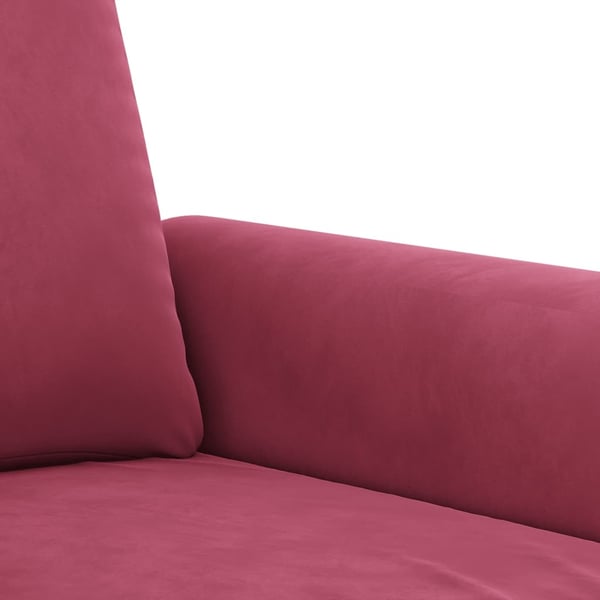 vidaXL sofasæt 2 dele med puder velour vinrød