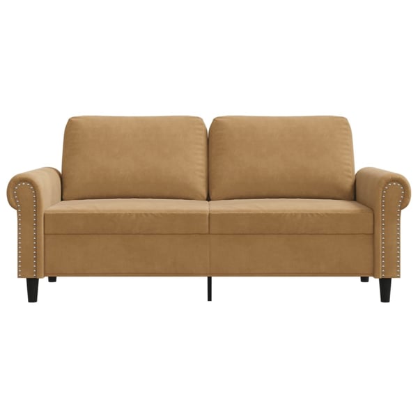 vidaXL Soffa 2-sits brun 140 cm sammet